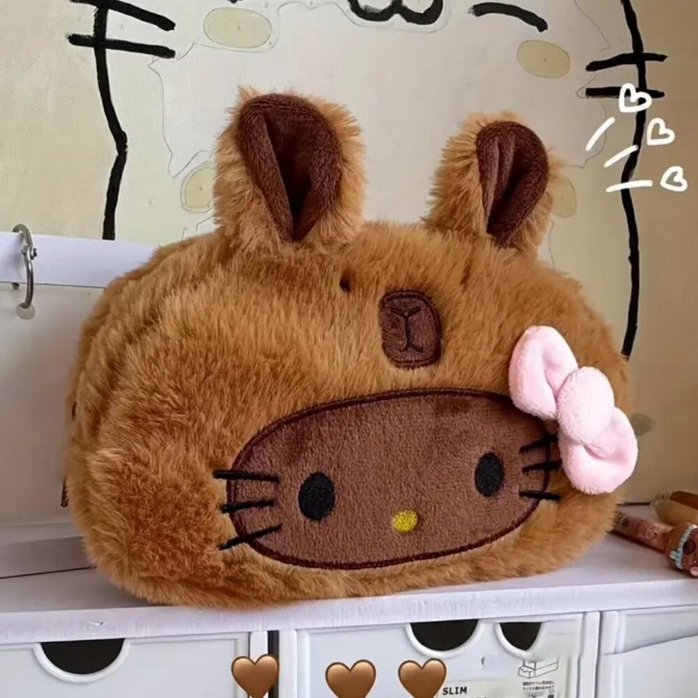 HELLO KITTY in‎ Capybara Costume Cosmetic Bag (BRAND NEW & SUPER CUTE!)